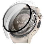 Carcasa cu protectie ecran din sticla securizata BizonMobile compatibila cu Huawei Watch 5 46mm, Transparent 2 - lerato.ro