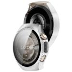Carcasa cu protectie ecran din sticla securizata BizonMobile compatibila cu Huawei Watch 5 42mm, Satin Silver 4 - lerato.ro