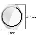 Carcasa cu protectie ecran din sticla securizata BizonMobile compatibila cu Huawei Watch 5 42mm, Satin Silver 3 - lerato.ro