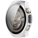 Carcasa cu protectie ecran din sticla securizata BizonMobile compatibila cu Huawei Watch 5 42mm, Satin Silver 7 - lerato.ro