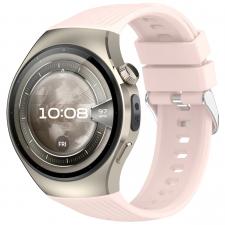Accesorii Huawei Watch, Curea din silicon Bizon Strap Watch Silicone T compatibila cu Huawei Watch 5 46mm, Roz, lerato.ro