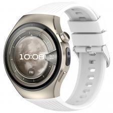 Accesorii Huawei Watch, Curea din silicon Bizon Strap Watch Silicone T compatibila cu Huawei Watch 5 46mm, Alb, lerato.ro