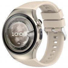 Accesorii Huawei Watch, Curea din silicon Bizon Strap Watch Silicone T compatibila cu Huawei Watch 5 42mm, Bej, lerato.ro