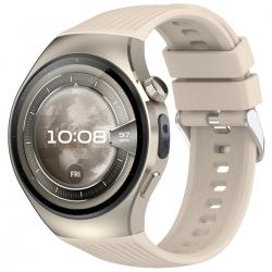 Curea din silicon Bizon Strap Watch Silicone T compatibila cu Huawei Watch 5 42mm, Bej
