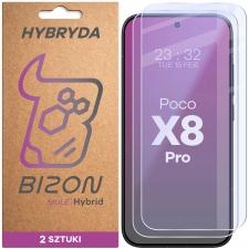 Folii protectie telefoane, Set 2 folii sticla hibrid Bizon Hybrid Mule Duo compatibile cu Xiaomi Poco X8 Pro, Transparent, lerato.ro