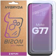 Set 2 folii sticla hibrid Bizon Hybrid Mule Duo compatibile cu Motorola Moto G77 5G, Transparent