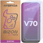 Set 2 folii sticla hibrid Bizon Hybrid Mule Duo compatibile cu Vivo V70 5G, Transparent 2 - lerato.ro