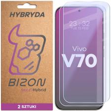 Folii protectie telefoane, Set 2 folii sticla hibrid Bizon Hybrid Mule Duo compatibile cu Vivo V70 5G, Transparent, lerato.ro