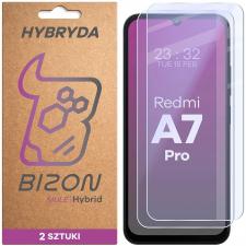 Folii protectie telefoane, Set 2 folii sticla hibrid Bizon Hybrid Mule Duo compatibile cu Xiaomi Redmi A7 Pro 4G, Transparent, lerato.ro