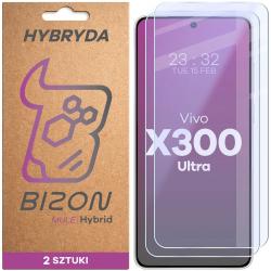 Set 2 folii sticla hibrid Bizon Hybrid Mule Duo compatibile cu Vivo X300 Ultra, Transparent
