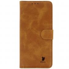 Husa flip cover Bizon Pocket compatibila cu Realme 14 Pro 5G, Maro
