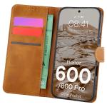 Husa flip cover Bizon Pocket compatibila cu Honor 600 5G / 600 Pro 5G, Maro 3 - lerato.ro