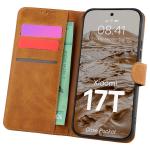 Husa flip cover Bizon Pocket compatibila cu Xiaomi 17T, Maro 3 - lerato.ro