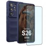 Kit protectie 2 in 1 BizonMobile, Carcasa Bizon Tur si Folie sticla securizata Bizon Glass Edge, compatibil cu Samsung Galaxy S26 Ultra, Dark Blue 2 - lerato.ro