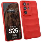 Kit protectie 2 in 1 BizonMobile, Carcasa Bizon Tur si Folie sticla securizata Bizon Glass Edge, compatibil cu Samsung Galaxy S26 Ultra, Rosu 4 - lerato.ro