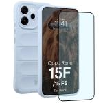 Kit protectie 2 in 1 BizonMobile, Carcasa Bizon Tur si Folie sticla securizata Bizon Glass Edge, compatibil cu Oppo Reno 15 F / FS, Light Blue 2 - lerato.ro
