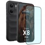 Kit protectie 2 in 1 BizonMobile, Carcasa Bizon Tur si Folie sticla securizata Bizon Glass Edge, compatibil cu Xiaomi Poco X8 Pro, Negru 2 - lerato.ro