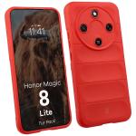 Kit protectie 2 in 1 BizonMobile, Carcasa Bizon Tur si Folie sticla securizata Bizon Glass Edge, compatibil cu Honor Magic 8 Lite, Rosu 4 - lerato.ro