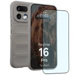 Kit protectie 2 in 1 BizonMobile, Carcasa Bizon Tur si Folie sticla securizata Bizon Glass Edge, compatibil cu Realme 16 Pro 5G, Light Grey 2 - lerato.ro
