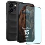 Kit protectie 2 in 1 BizonMobile, Carcasa Bizon Tur si Folie sticla securizata Bizon Glass Edge, compatibil cu Oppo Reno 15 Pro, Negru 2 - lerato.ro