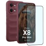 Kit protectie 2 in 1 BizonMobile, Carcasa Bizon Tur si Folie sticla securizata Bizon Glass Edge, compatibil cu Xiaomi Poco X8 Pro Max, Dark Purple 2 - lerato.ro