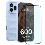 Kit protectie 2 in 1 BizonMobile, Carcasa Bizon Tur si Folie sticla securizata Bizon Glass Edge, compatibil cu Honor 600 5G / 600 Pro 5G, Light Blue 2 - lerato.ro
