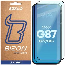 Set 2 folii sticla securizata Bizon Glass Edge Duo compatibile cu Motorola Moto G67 5G / G77 5G / G87 5G, Negru