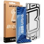 Folie sticla securizata Bizon Glass Aplikator Edge, Kit montare inclus, compatibila cu Samsung Galaxy S25 Ultra, Negru 4 - lerato.ro