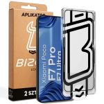 Set 2 folii sticla securizata Bizon Glass Aplikator Edge, Kit montare inclus, compatibile cu Xiaomi Poco F7 Pro / F7 Ultra, Negru 4 - lerato.ro