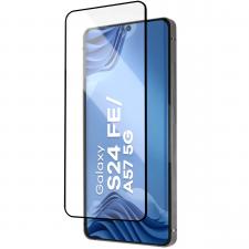 Set 2 folii sticla securizata Bizon Glass Aplikator Edge, Kit montare inclus, compatibile cu Samsung Galaxy S24 FE / A57 5G, Negru