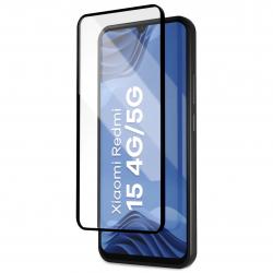 Folie sticla securizata Bizon Glass Aplikator Edge, Kit montare inclus, compatibila cu Xiaomi Redmi 15 4G / 5G, Negru