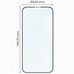 Set 2 folii sticla securizata Bizon Glass Aplikator Edge, Kit montare inclus, compatibile cu iPhone 15 / 16, Negru 3 - lerato.ro