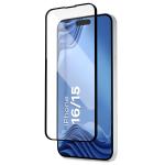 Set 2 folii sticla securizata Bizon Glass Aplikator Edge, Kit montare inclus, compatibile cu iPhone 15 / 16, Negru 2 - lerato.ro