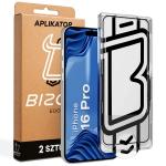 Set 2 folii sticla securizata Bizon Glass Aplikator Edge, Kit montare inclus, compatibile cu iPhone 16 Pro, Negru 4 - lerato.ro