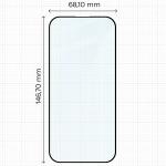 Set 2 folii sticla securizata Bizon Glass Aplikator Edge, Kit montare inclus, compatibile cu iPhone 16 Pro, Negru 3 - lerato.ro