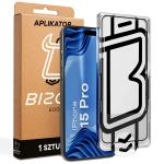 Folie sticla securizata Bizon Glass Aplikator Edge, Kit montare inclus, compatibila cu iPhone 15 Pro, Negru 4 - lerato.ro