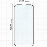 Set 2 folii sticla securizata Bizon Glass Aplikator Edge, Kit montare inclus, compatibile cu iPhone 15 Pro, Negru 3 - lerato.ro