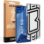 Set 2 folii sticla securizata Bizon Glass Aplikator Edge, Kit montare inclus, compatibile cu Samsung Galaxy A27 5G, Negru 4 - lerato.ro