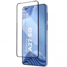 Folii protectie telefoane Samsung, Set 2 folii sticla securizata Bizon Glass Aplikator Edge, Kit montare inclus, compatibile cu Samsung Galaxy A27 5G, Negru, lerato.ro
