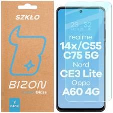 Folii protectie telefoane OnePlus, Set 2 folii sticla securizata Bizon Glass Clear Duo compatibile cu Realme 14x 5G / C55 / C75 / OnePlus Nord CE 3 Lite / Oppo A60 4G, Transparent, lerato.ro