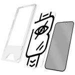 Folie sticla securizata Bizon Glass Aplikator Shadow Privacy, Kit montare inclus, compatibila cu iPhone 15 / 16, Negru 6 - lerato.ro