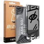 Folie sticla securizata Bizon Glass Aplikator Shadow Privacy, Kit montare inclus, compatibila cu Samsung Galaxy A56 5G / A37 5G, Negru 4 - lerato.ro