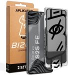 Set 2 folii sticla securizata Bizon Glass Aplikator Shadow Privacy, Kit montare inclus, compatibile cu Samsung Galaxy S25 FE, Negru 4 - lerato.ro