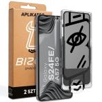 Set 2 folii sticla securizata Bizon Glass Aplikator Shadow Privacy, Kit montare inclus, compatibile cu Samsung Galaxy S24 FE / A57 5G, Negru 4 - lerato.ro