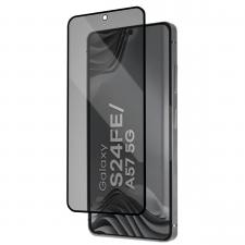 Folie sticla securizata Bizon Glass Aplikator Shadow Privacy, Kit montare inclus, compatibila cu Samsung Galaxy S24 FE / A57 5G, Negru