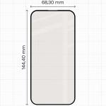 Set 2 folii sticla securizata Bizon Glass Matte Duo compatibile cu iPhone 15 / 16, Negru 3 - lerato.ro