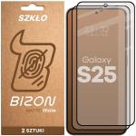 Set 2 folii sticla securizata Bizon Glass Matte Duo compatibile cu Samsung Galaxy S25, Negru 2 - lerato.ro