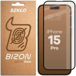 Folie sticla securizata Bizon Glass Matte compatibila cu iPhone 15 Pro, Negru 2 - lerato.ro