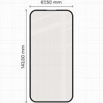 Folie sticla securizata Bizon Glass Matte compatibila cu iPhone 15 Pro, Negru 3 - lerato.ro
