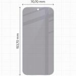 Folie sticla hibird Bizon Hybrid Shadow Privacy compatibila cu Vivo V70 5G, Negru 3 - lerato.ro